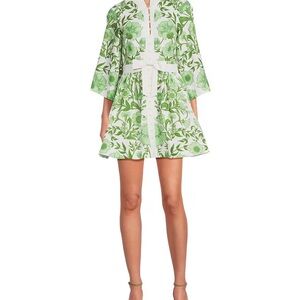 Mestiza New York Elegant Green Floral Mini Dress